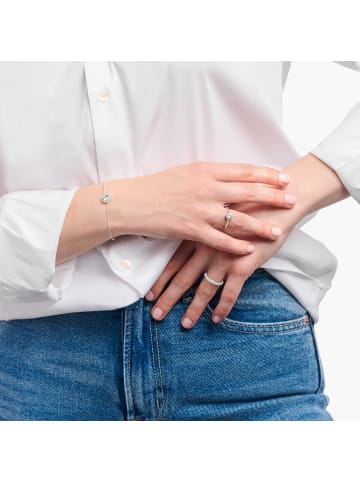 Thomas Sabo Armband Mit Halo-Anhänger Und Weißen Steinen in silber, weiß