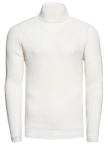 Rusty Neal Grobstrick Slim Fit Rollkragen-Pullover in Weiß