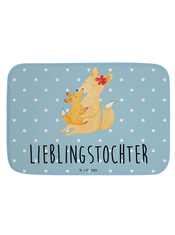 Mr. & Mrs. Panda Badteppich Fuchs Mama mit Spruch in Blau Pastell