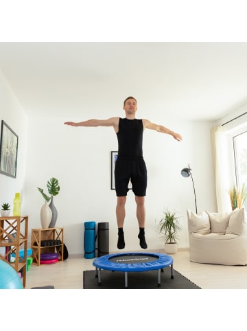 relaxdays Trampolin in Blau-Schwarz - Ø 95 cm