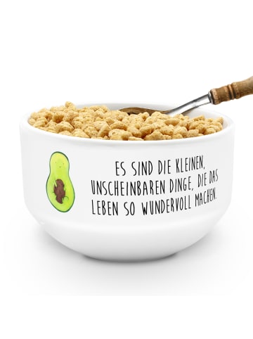 Mr. & Mrs. Panda Obstschale Avocado Kern mit Spruch in Weiß