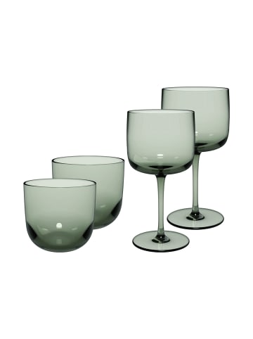 like. by Villeroy & Boch 4er Set Wein- und Wassergläser Like Glass in Sage