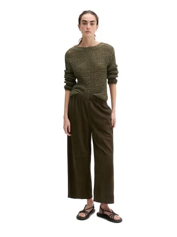 Marc O'Polo Lederhose im Culotte-Stil relaxed in Mossy Earth
