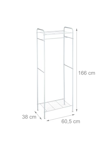 relaxdays Kleiderständer in Weiß - (B)60,5 x (H)166 x (T)38 cm