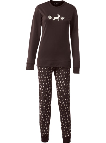 REDBEST Single-Jersey Schlafanzug in braun