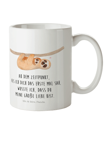 Mr. & Mrs. Panda Kindertasse Faultier Kind mit Spruch in Weiß