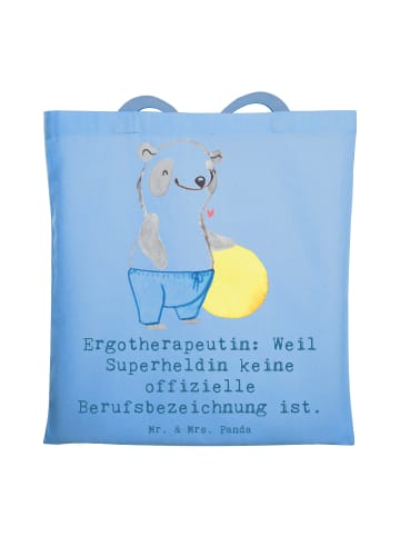Mr. & Mrs. Panda Shopping Tasche Ergotherapeutin Superheldin mit... in Sky Blue