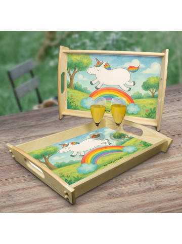 Mr. & Mrs. Panda betttablett Einhorn Regenbogen Design ohne Spruch in Weiß