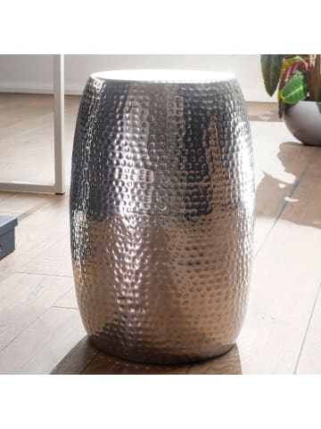 KADIMA DESIGN Beistelltisch 30x49,5x30cm Aluminium Silber Dekotisch orientalisch