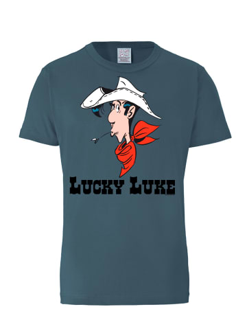 Logoshirt T-Shirt Lucky Luke - Portrait in blau