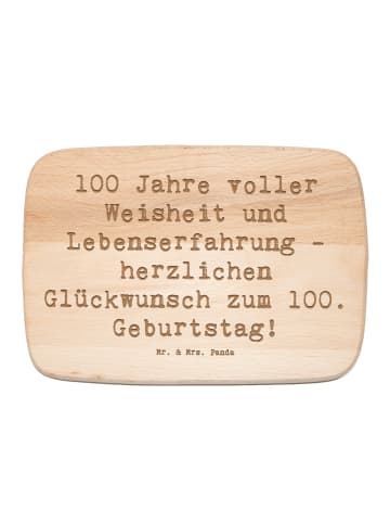 Mr. & Mrs. Panda Frühstücksbrett Spruch 100. Geburtstag mit Spruch in Transparent