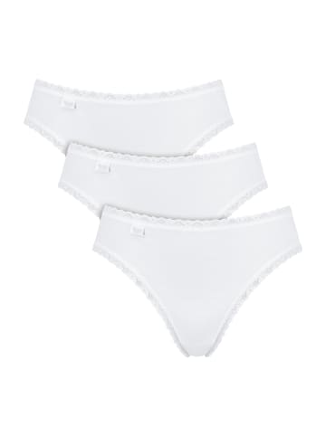 Sloggi Baumwolle, Single-Jersey Slip 3er-Pack 24/7 Cotton Lace in weiß