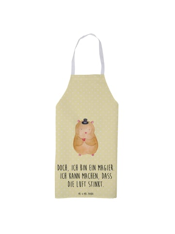 Mr. & Mrs. Panda Schürze Hamster Hut mit Spruch in Gelb Pastell