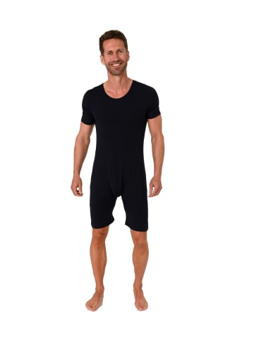 NORMANN Pflegebody kurzarm diagonalem Reißverschluss - 65759 in navy