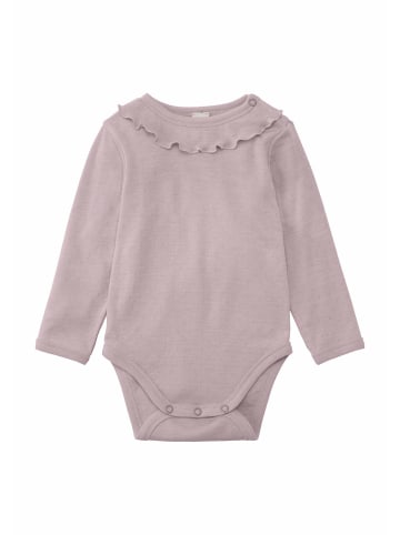 Hessnatur Hessnatur Langarmbody Pointelle aus reiner Bio-Merinowolle in mattrosa
