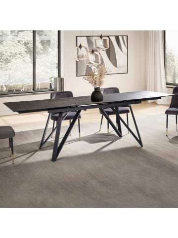 KADIMA DESIGN Esszimmertisch 180 - 260 cm Ausziehbar Keramik Glas , in Schwarz