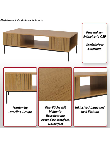 MCW Couchtisch O39, Holzoptik schwarz