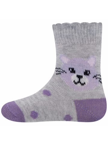 ewers 2er-Set Socken 2er Pack Katze in flieder-sweater grau mel.