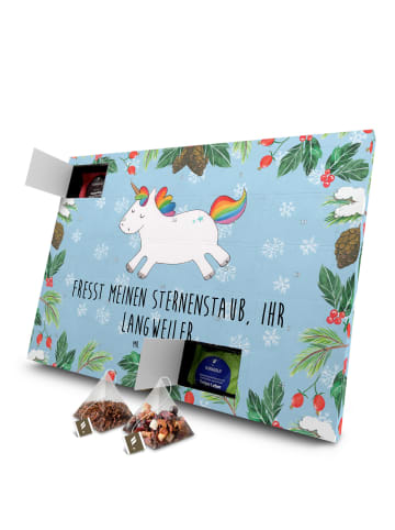 Mr. & Mrs. Panda Adventskalender Einhorn Happy mit Spruch in Eisblau