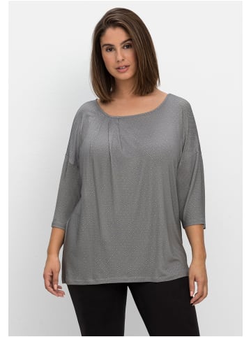 sheego Shirt in schwarz-grau