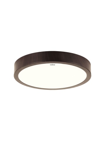 Licht-Erlebnisse Deckenlampe EEK E Ø 38 x (H)5 cm in Wenge