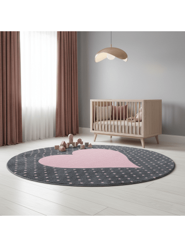 KADIMA DESIGN Teppich Kinder Kurzflor Herz Polypropylen Kinderzimmer