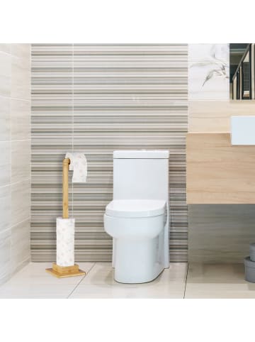 relaxdays Bambus Toilettenpapierhalter stehend