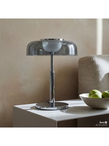home24 Tischleuchte CELESTIA in Grau / Chrom