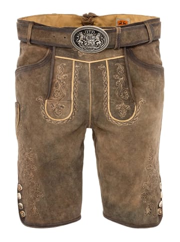 MADDOX Lederhose HORN in hellbraun