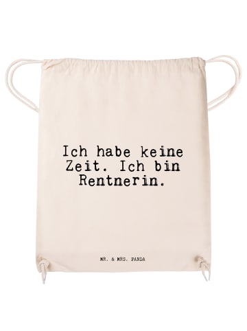 Mr. & Mrs. Panda Sportbeutel Ich habe keine Zeit.... mit Spruch in Creme