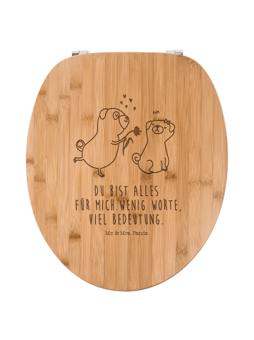 Mr. & Mrs. Panda Toilettensitz Mops Verliebt mit Spruch in Transparent