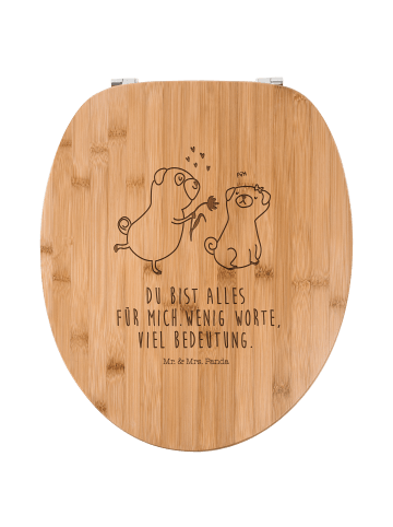 Mr. & Mrs. Panda WC Sitz Mops Verliebt mit Spruch in Transparent