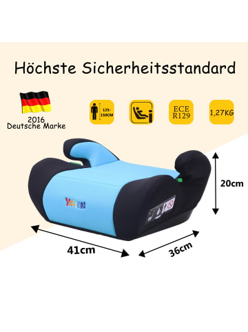 Yalion Kindersitzerhöhung ECE R129 Yalion in Blau - i-Size (125-150 CM)