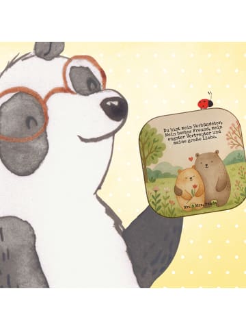 Mr. & Mrs. Panda Bierdeckel Bären Liebe Design mit Spruch in Weiß