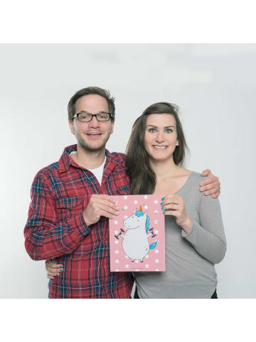 Mr. & Mrs. Panda Plakat Einhorn Fitness ohne Spruch in Rot Pastell