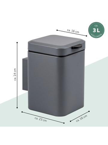 bremermann Wand-Kosmetikeimer 3 Liter eckig