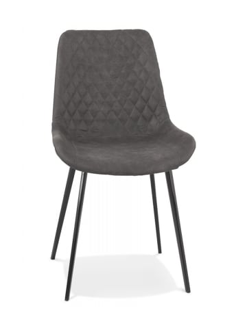 KADIMA DESIGN Mikrofaser Stuhl TAICHI Dunkelgrau 52x59x82 cm | Moderner Stil in Anthrazit