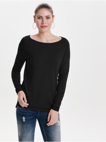 ONLY Langer Feinstrick Pullover Stretch Sweater ONLMILA in Schwarz