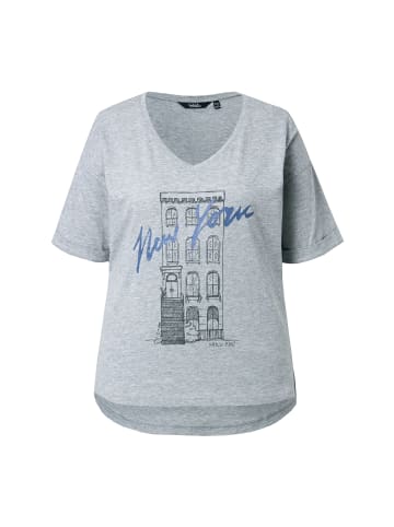 Ulla Popken Shirt in hellgrau mélange