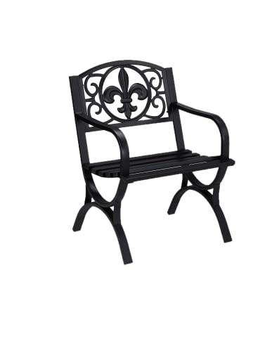 relaxdays Gartenstuhl in Schwarz - (B)60 x (H)85,5 x (T)56 cm