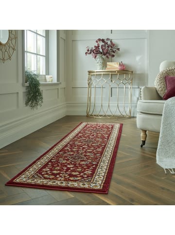 KADIMA DESIGN Orientteppich Bordüre floral klassischer Wohnzimmer-Teppich in Rot