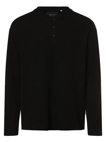 TOM TAILOR Denim Langarmshirt in schwarz