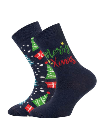 ewers 2er-Set Socken 2er Pack Merry Xmas in blau