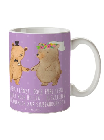 Mr. & Mrs. Panda Coffee Mug 25. Hochzeitstag Silberne Hochzeit m... in Lavendeltraum