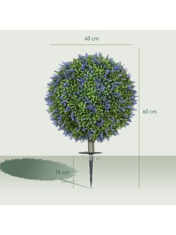 HOMCOM Künstliche Pflanze-40L x 40B x 60H cm-Lila+Grün