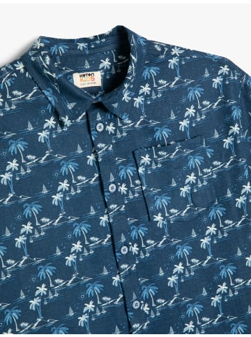 KOTON Shirt in Marineblau Gemustert