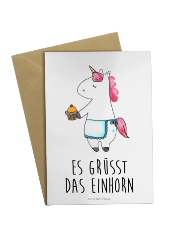 Mr. & Mrs. Panda Neujahrskarte Einhorn Muffin mit Spruch in Weiß