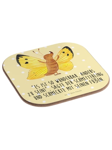 Mr. & Mrs. Panda Untersetzer für Gläser Schmetterling Zitronenfa... in Gelb Pastell