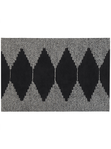 Beliani Kurzflor BATHINDA in Schwarz/Weiß - (W) 140 x (H) 1 x (L) 200 cm