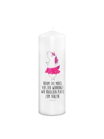 Mr. & Mrs. Panda Kerze Einhorn Ballerina mit Spruch in Weiß